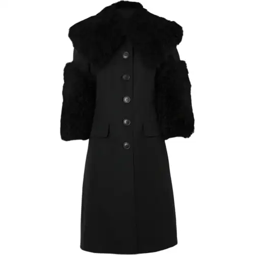 Burberry Coats Women's Black Lapel Moderate