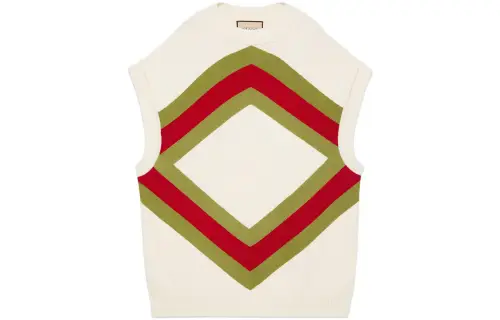 GUCCI Vests Women's Ecru Crew Neck Moderate Other