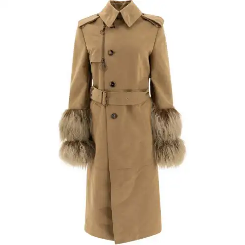 Burberry shearling-trimmed trench coat