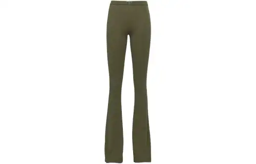 PRADA Triangle logo Cotton Flared Trousers