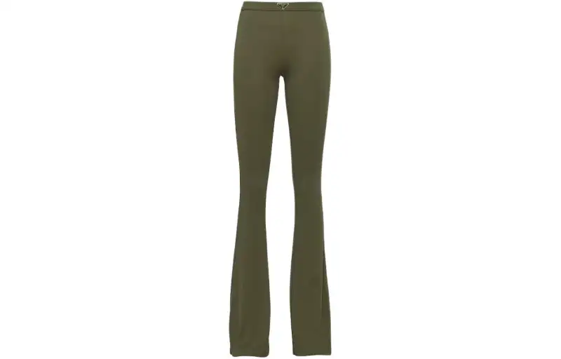 PRADA Triangle logo Cotton Flared Trousers
