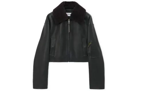 LOEWE FW23 Leather Jacket Women's Black