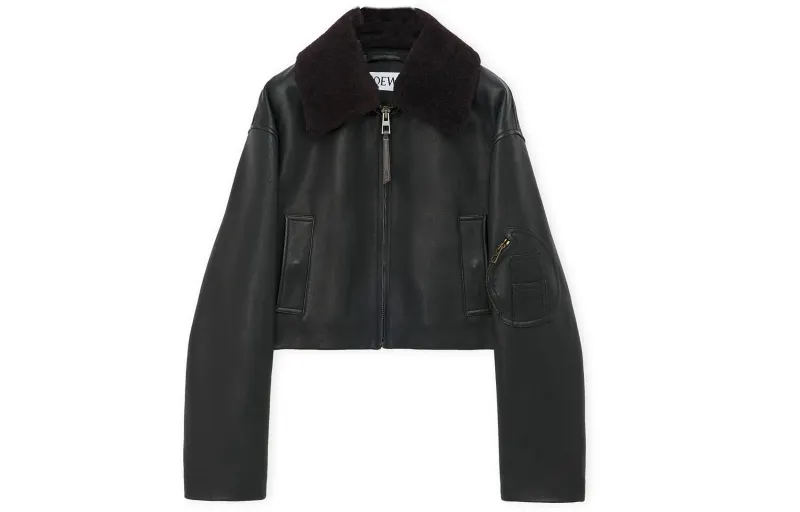 LOEWE FW23 Leather Jacket Women's Black