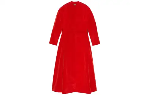 GUCCI Trench Coats Women's Red Stand Collar Moderate Other