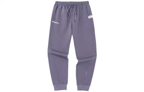 ANTA Knitted Sweatpants Women's Gray Purple Moderate Cuffed Pants