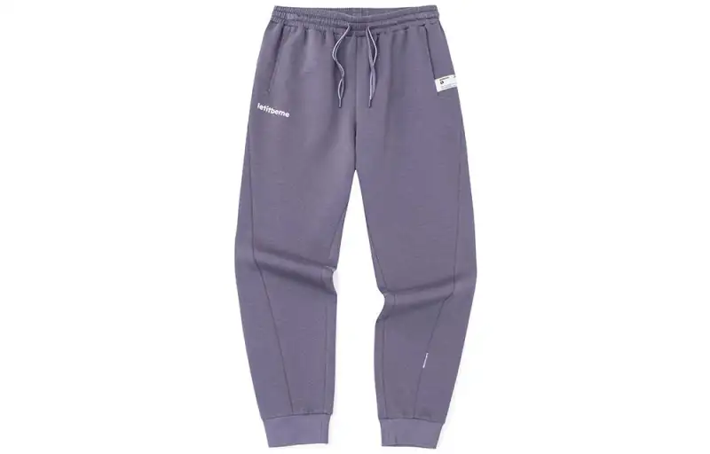ANTA Knitted Sweatpants Women's Gray Purple Moderate Cuffed Pants