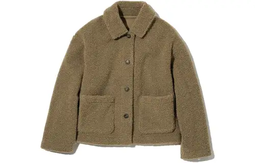 UNIQLO Velvet Jackets Women's Olive 56 Lapel Moderate