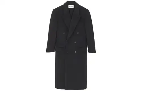 SAINT LAURENT Double-Breasted Long-Sleeved Coat