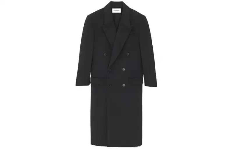 SAINT LAURENT Double-Breasted Long-Sleeved Coat