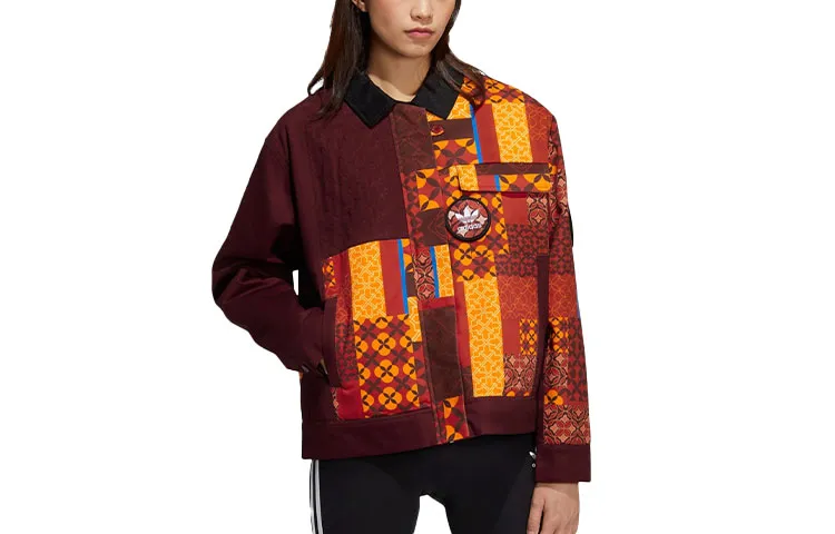Adidas Originals Puffer Jackets Women's Dark Red Lapel Moderate Other