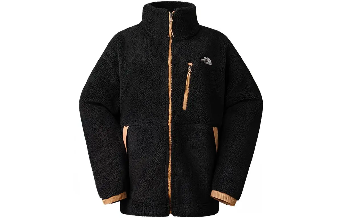 THE NORTH FACE Nuptse Velvet Jackets Women's Black Stand Collar Thickened