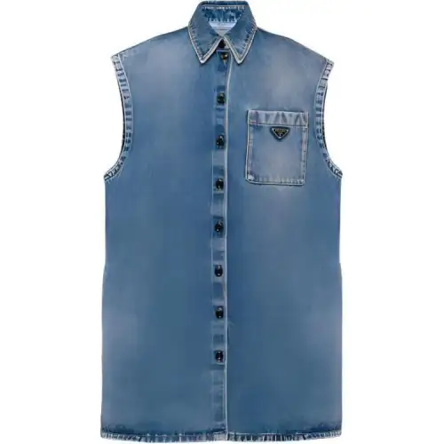 Prada sleeveless denim shirt