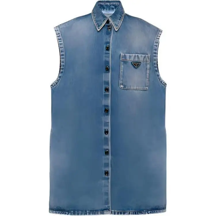 Prada sleeveless denim shirt