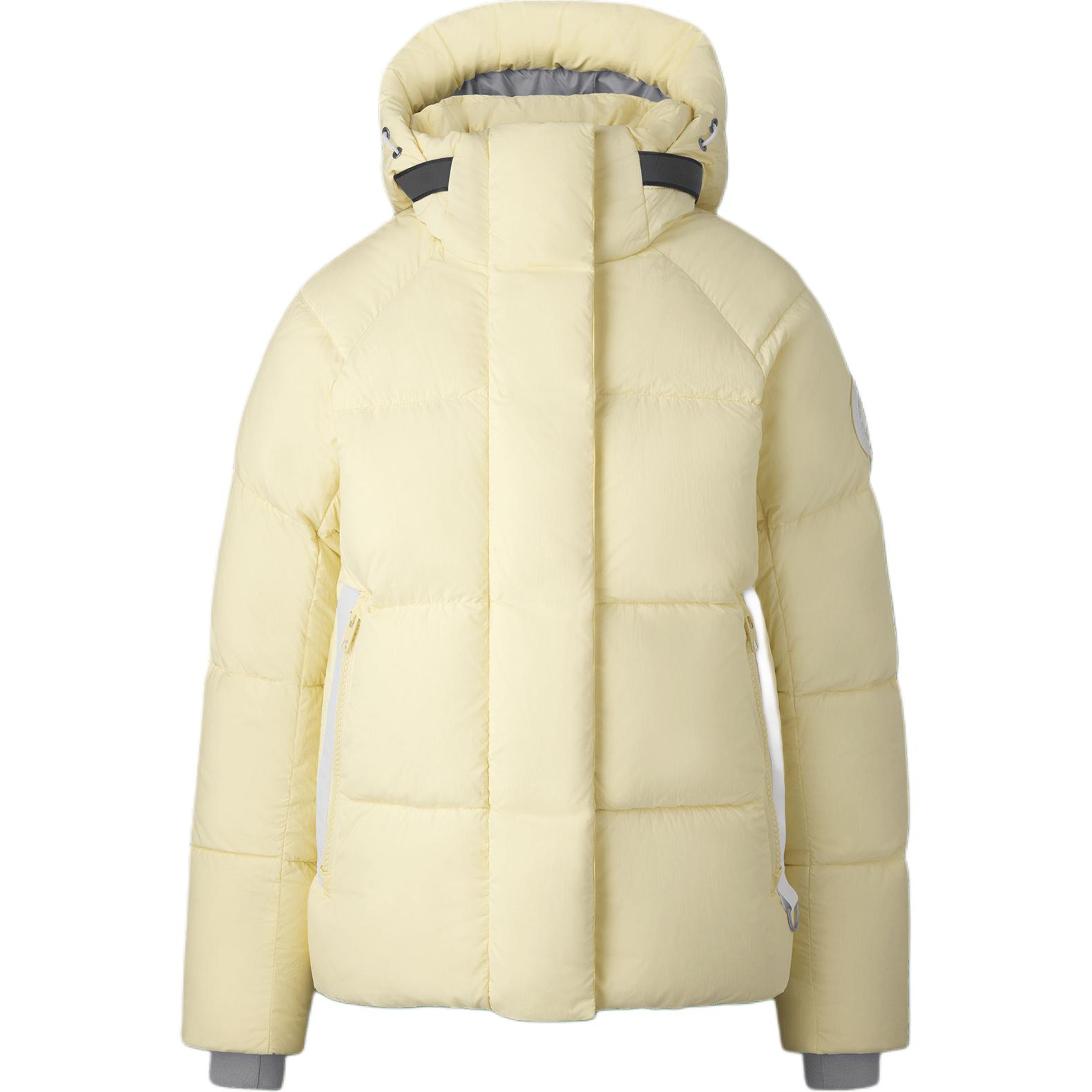 Canada Goose Canada Goose Junction Series Solid Color Zipper White Label Short Rib Coat Parka Women's Light Yellow