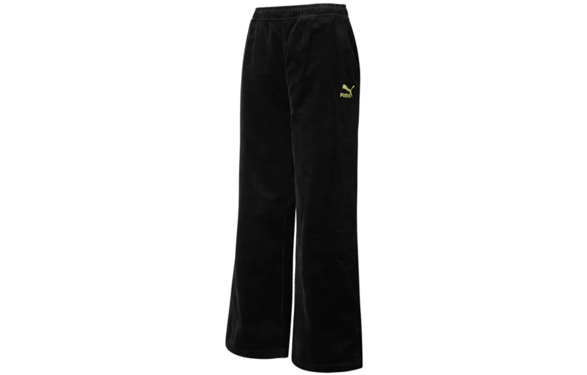PUMA Casual Pants Women's Black Moderate Straight Fit Pants