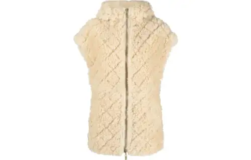 Golden Goose Vests Women's Khaki Stand Collar Moderate Other
