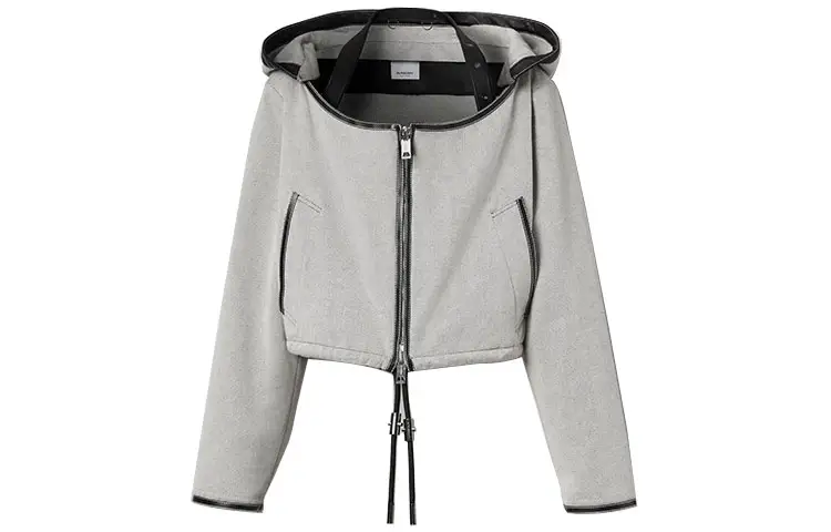 Burberry SS21 Cropped Coat Women's Black Heather Gray