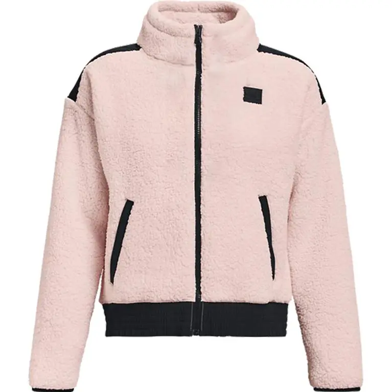 Under Armour Velvet Jackets Women's Pink Stand Collar Moderate