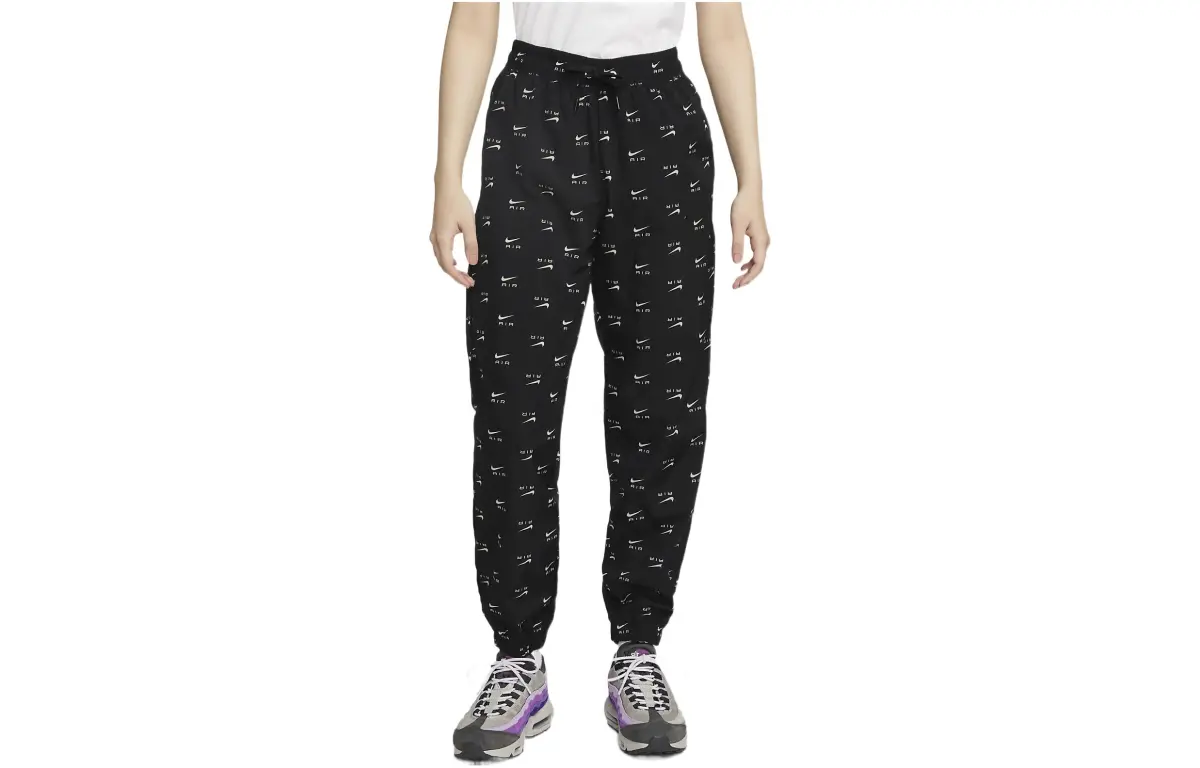 Nike Knitted Sweatpants Women's Black Moderate Cuffed Pants