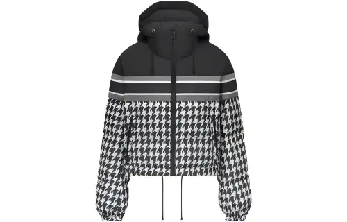 DIOR Cropped Coats Women's Black Hooded Moderate