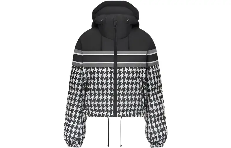 DIOR Cropped Coats Women's Black Hooded Moderate
