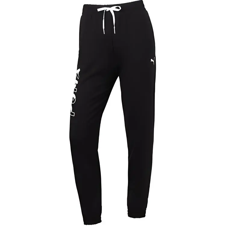 PUMA Knitted Sweatpants Women's Black Moderate Straight Fit Pants
