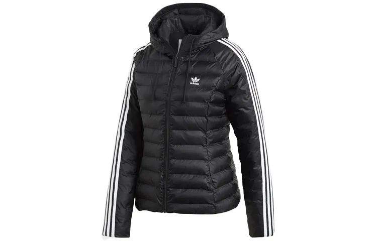 Adidas Originals three-stripe hooded puffer jacket