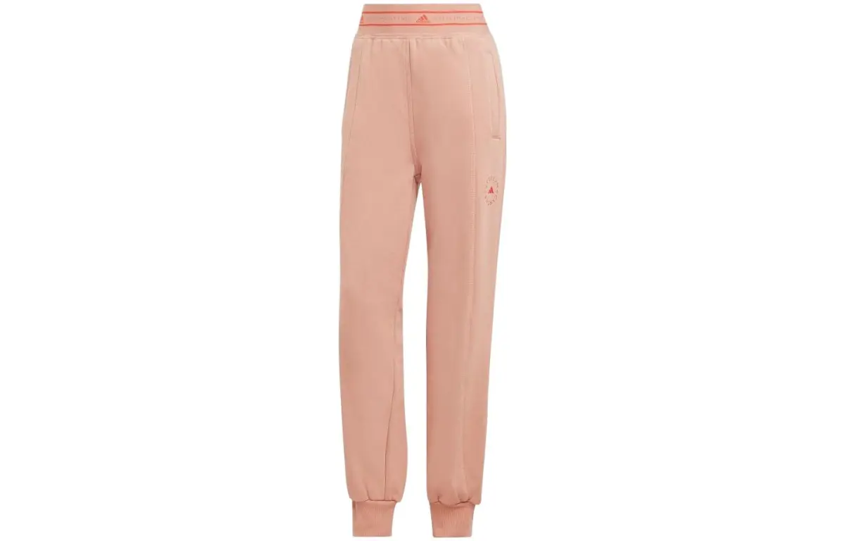 Adidas Knitted Sweatpants Women's Pink Moderate Cuffed Pants