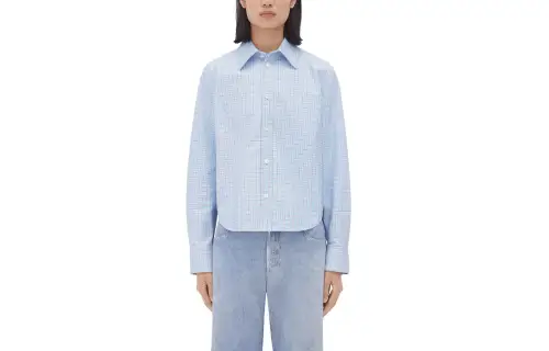 Bottega Veneta SS24 Leather Jacket Women's Light Blue