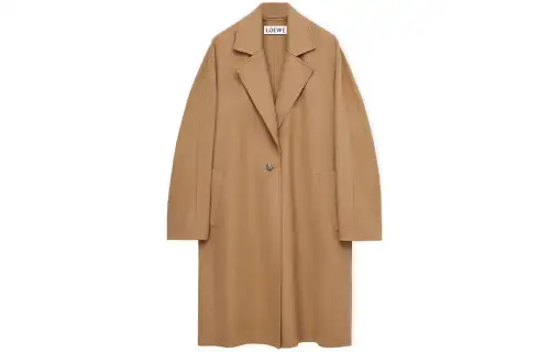 LOEWE Coats Women's Camel Moderate Straight Fit