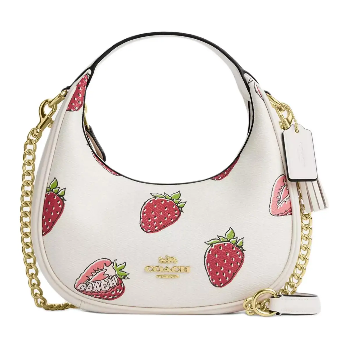 COACH CARMEN Leather One Shoulder Handbag Small Women's White