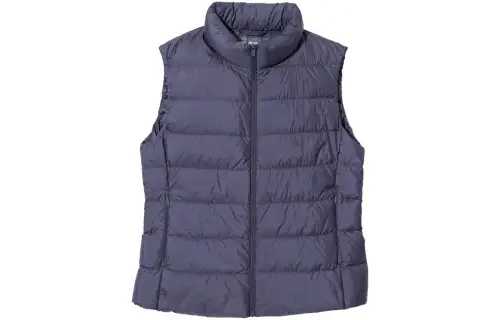 UNIQLO Down Vests Women's Dark Blue Stand Collar Moderate Other