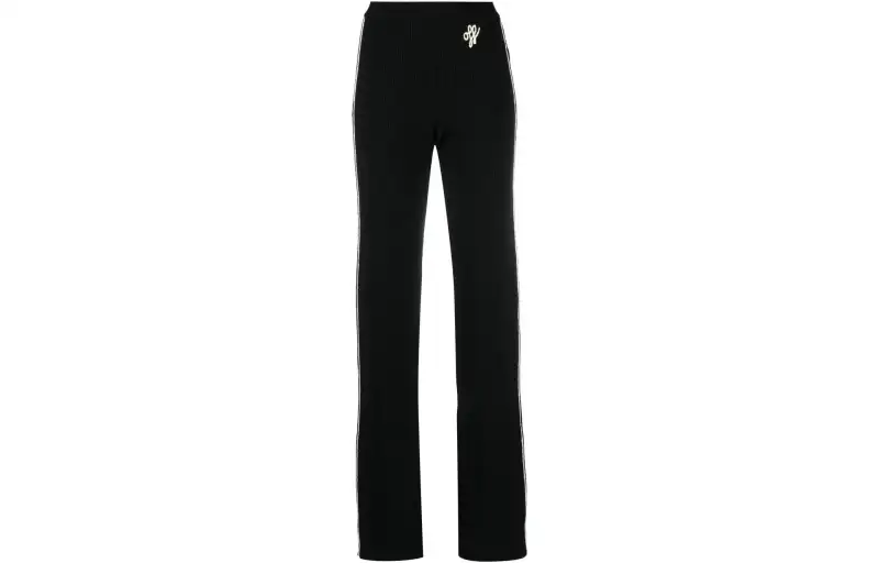 OFF-WHITE embroidered-logo knit trousers