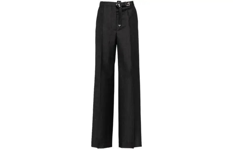 PRADA Casual Pants Women's Coal Gray Moderate Straight Fit Pants