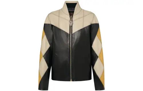 LOUIS VUITTON Harlequin Sleeve Leather Jacket