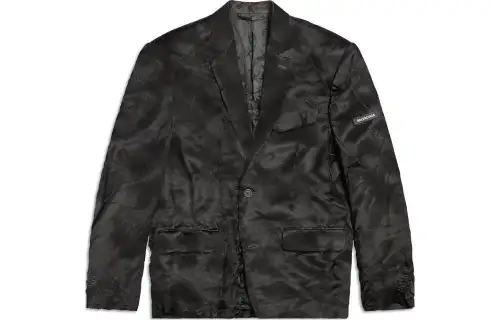【Zoomed Imagery】washed-effect single-breasted blazer