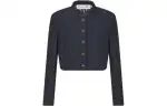 DIOR Cropped Coats Women's Black Crew Neck Moderate