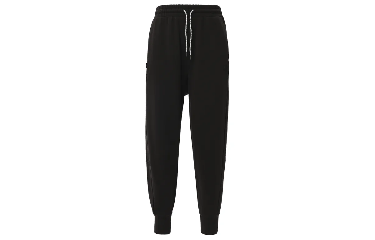 PUMA Knitted Sweatpants Women's Black Moderate Cuffed Pants