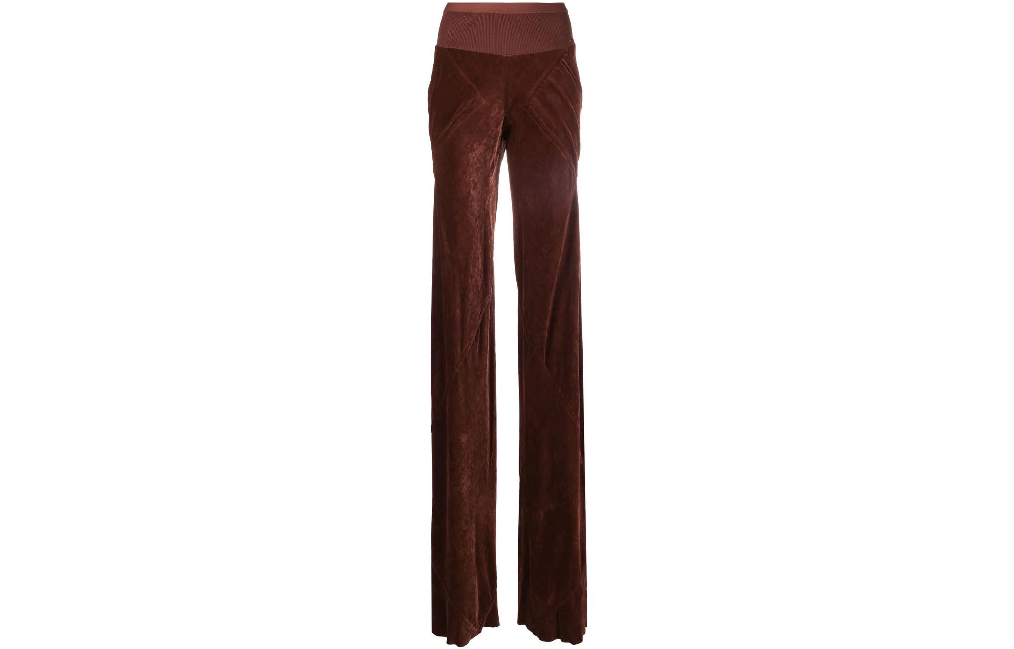 RICK OWENS Knitted Sweatpants Women's Umber Moderate Slim Fit Pants