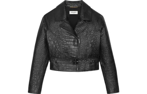 SAINT LAURENT SS22 Leather Jacket Coat Women's Black