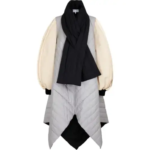 LOEWE Parka Coats Women's Beige Collarless Moderate