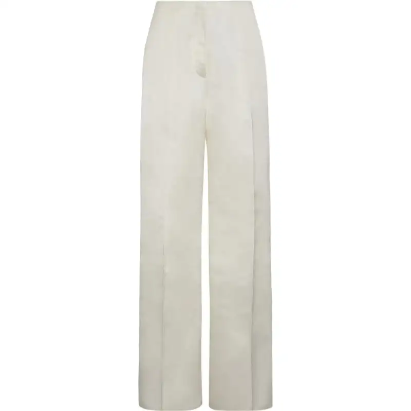 THE ROW Knitted Sweatpants Women's White Moderate Straight Fit Pants