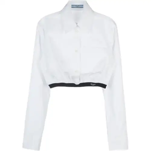 PRADA Shirts Women's White Lapel Moderate
