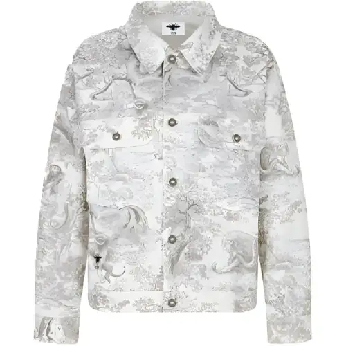 DIOR Quarterly New Products Denim Jackets Women's Gray Square Collar Moderate