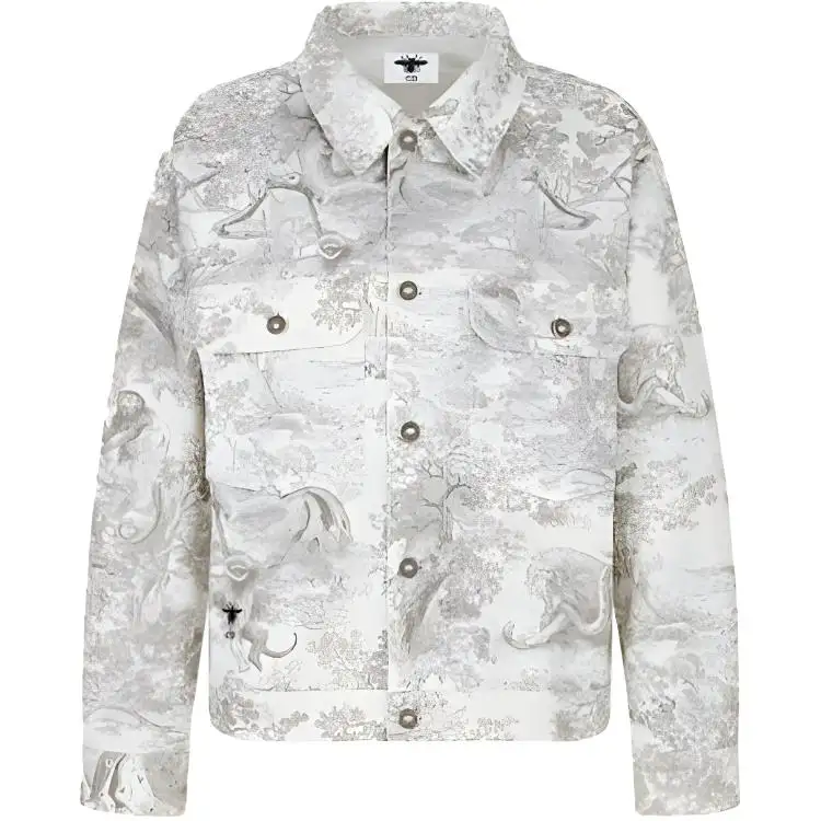 DIOR Quarterly New Products Denim Jackets Women's Gray Square Collar Moderate