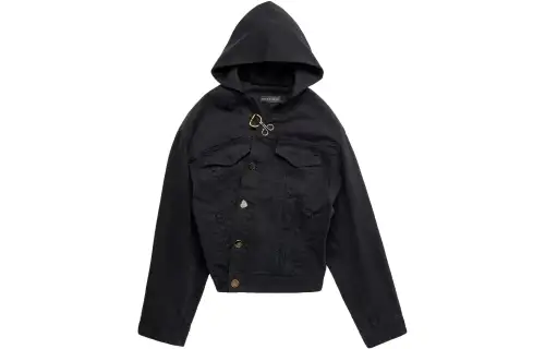 Balenciaga SS23 Denim Jacket Regular Fit Women's Black