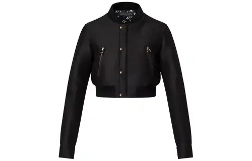 LOUIS VUITTON Cropped Mikado Bomber Jacket