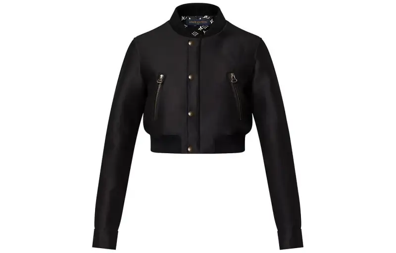 LOUIS VUITTON Cropped Mikado Bomber Jacket