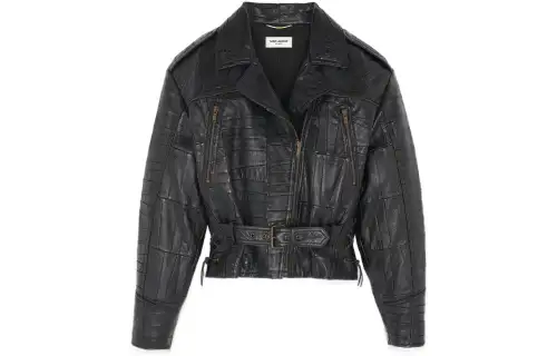SAINT LAURENT Leather Jacket Women's Black