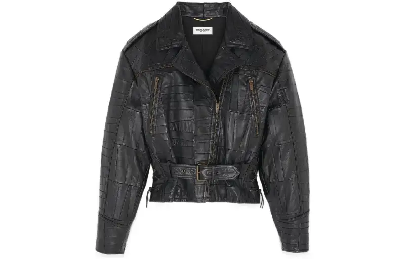 SAINT LAURENT Leather Jacket Women's Black
